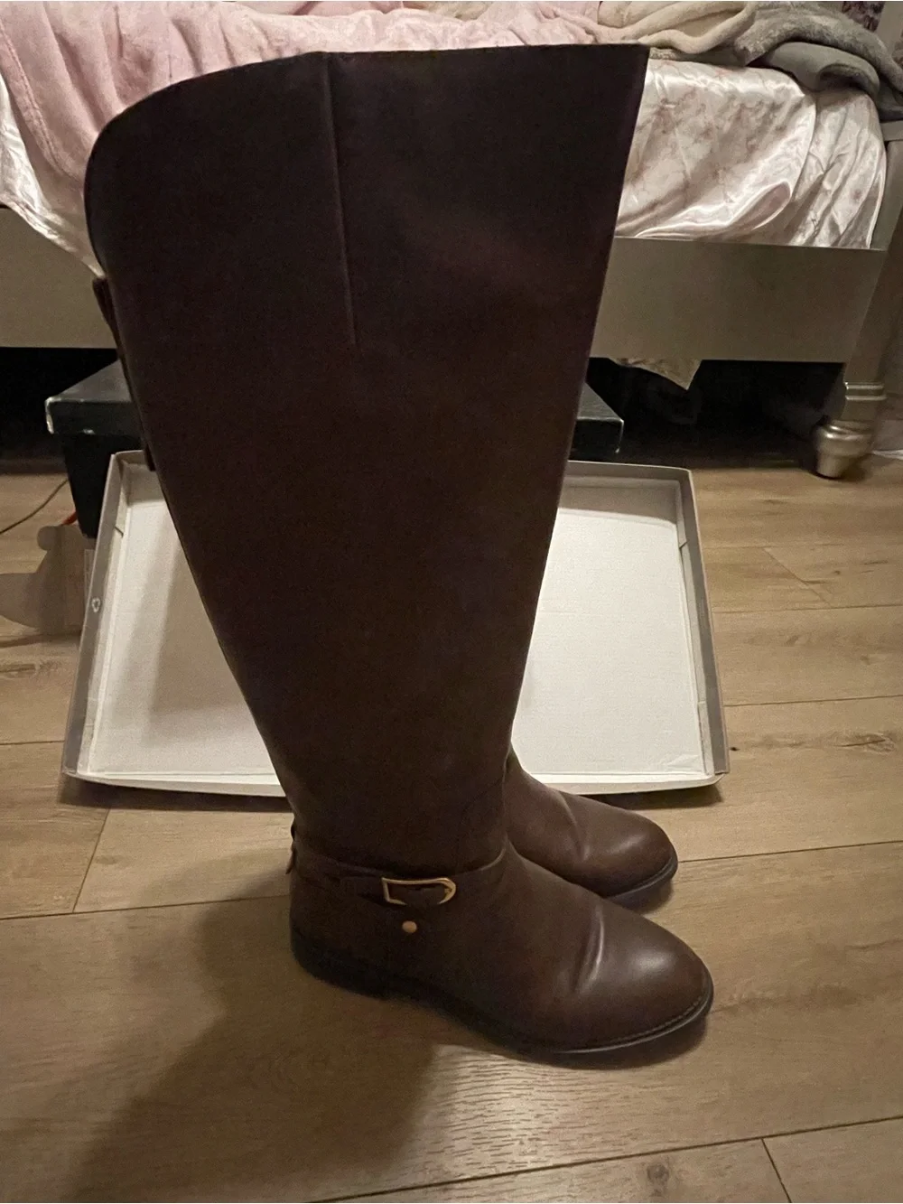 Franco Sarto Tall Over-the-Knee Boots in Dark Brown Leather